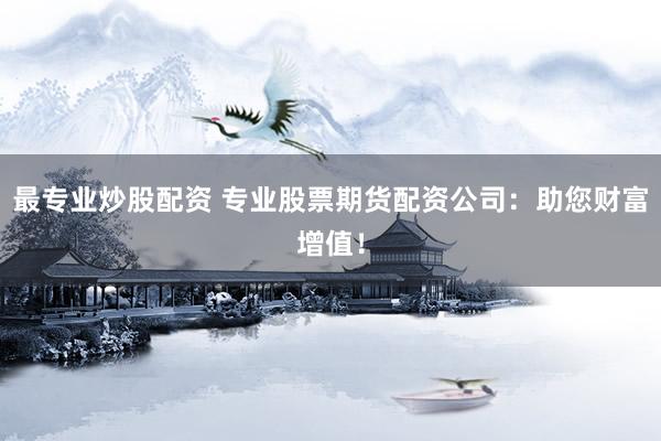 最专业炒股配资 专业股票期货配资公司：助您财富增值！