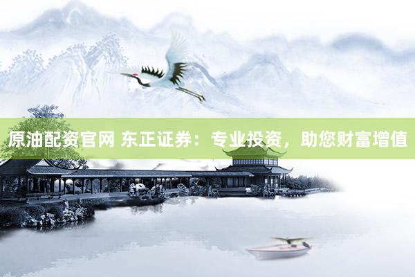 原油配资官网 东正证券：专业投资，助您财富增值