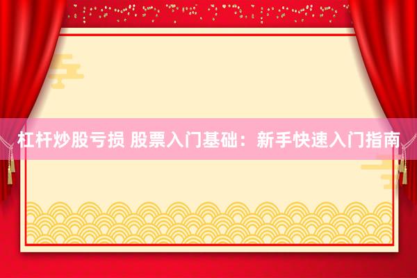 杠杆炒股亏损 股票入门基础：新手快速入门指南