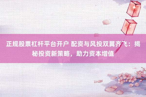 正规股票杠杆平台开户 配资与风投双翼齐飞：揭秘投资新策略，助力资本增值