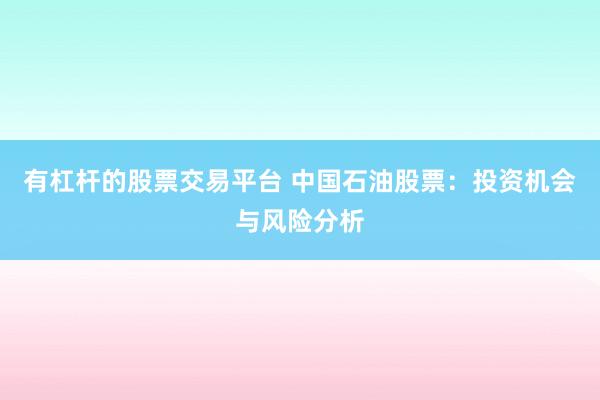 有杠杆的股票交易平台 中国石油股票：投资机会与风险分析