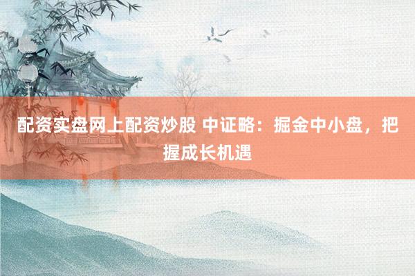 配资实盘网上配资炒股 中证略：掘金中小盘，把握成长机遇